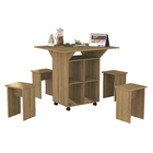 Mesa Dobrável C/ Bancos Vira Aparador Multiuso Bar Mdf Annie