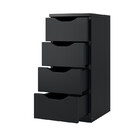 Mesa Dobrável C/ Gaveteiro 4 Gavetas Cor Preta Kit Moderno P/