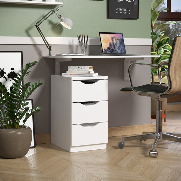 Mesa Dobrável C/ Gaveteiro Kit Branco Lançamento Ajl