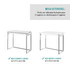 Mesa Dobrável Cozinha Tubo Cromado Madeirado Branco