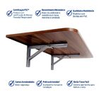 Mesa Dobrável de Parede 80x40cm Castanho MDP com Cantos Arredondados Premium Bemfixa