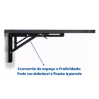 Mesa Dobrável De Parede Bemfixa Preta 100x41cm Em Mdp