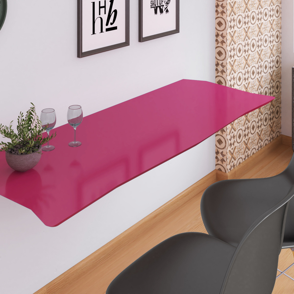 Mesa Dobrável De Parede Madeira Mdf 70 Cm Pink