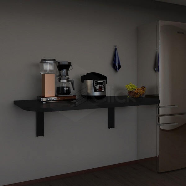 Mesa Dobrável De Parede Retrátil 90x40 Cm  Cozinha Preta