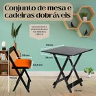 Mesa Dobrável Em Madeira 70cmx70cm Preta