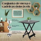 Mesa Dobrável Em Madeira 70cmx70cm Preta