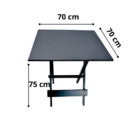 Mesa Dobrável Em Madeira 70cmx70cm Preta