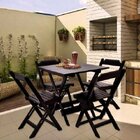 Mesa Dobrável Em Madeira Maciça 60x60