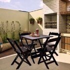 Mesa Dobrável Em Madeira Maciça 70x70