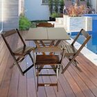 Mesa Dobrável Em Madeira Maciça 70x70