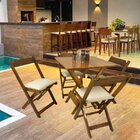 Mesa Dobrável Em Madeira Maciça 70x70