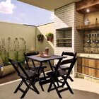 Mesa Dobrável Em Madeira Maciça 80x80