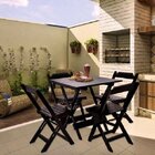 Mesa Dobrável Em Madeira Maciça 80x80