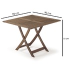 Mesa Dobrável Em Madeira Maciça Quadrada 90cm Primavera