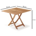 Mesa Dobrável Em Madeira Maciça Quadrada 90cm Primavera