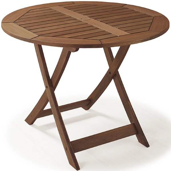 Mesa Dobrável Em Madeira Maciça Redonda 90cm Primavera