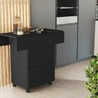 Mesa Dobrável Jeff Com Bancos Preto