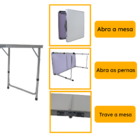 Mesa Dobrável Portátil De Alumínio Com Tampo De Mdf Que Vira