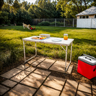 Mesa Dobrável Portátil Em Alumíno Mesdob120 Trato - Branco