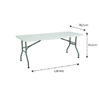 Mesa Dobrável Portátil Maleta Com Alça 1,80m Branca