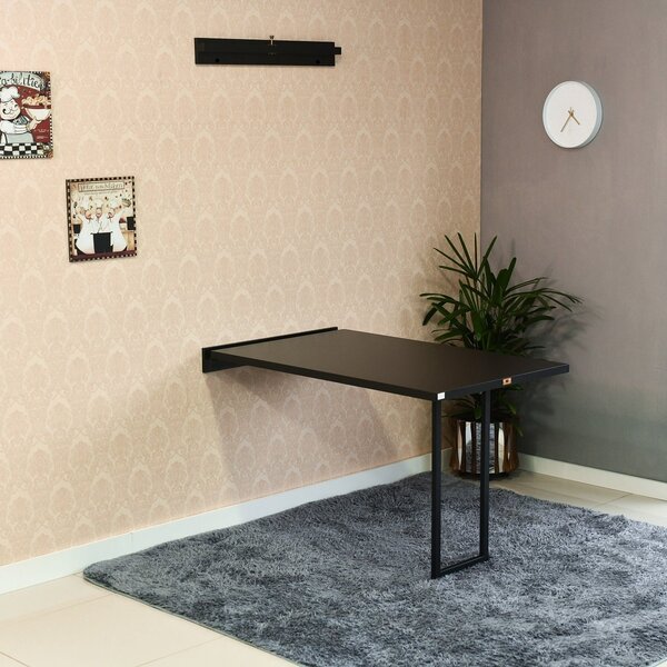Mesa Dobrável Retrátil De Parede 120x75 Preto