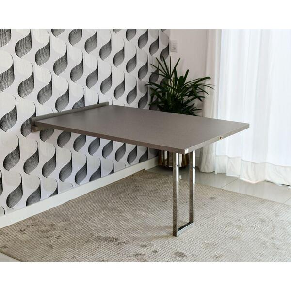 Mesa Dobrável Retrátil De Parede 140x89 - Base Inox Volpi