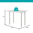 Mesa Dobrável Tampo Branco Tubos Prata 216 Carraro