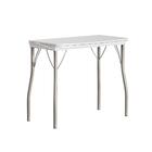 Mesa Dobrável Tampo Branco Tubos Prata 216 Carraro