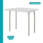 Mesa Dobrável Tampo Branco Tubos Prata 216 Carraro