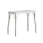 Mesa Dobrável Tampo Branco Tubos Prata 216 Carraro