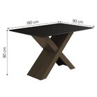 Mesa Dubai 1,35m Dobuê Castanho / Black