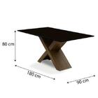 Mesa Dubai 1,80m Dobuê Castanho / Black