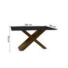 Mesa Dubai 136cm Preto/carvalho Dobuê