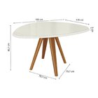 Mesa Duna Para Sala De Jantar Premium Off White