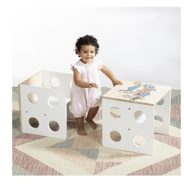 Mesa E Cadeira Infantil Cubo Montessoriano Casatema Madeiraor