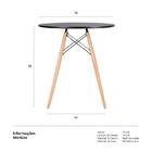 Mesa Eames - 70 Cm - Preto