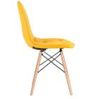 Mesa Eames Com Tampo De Vidro 120 Cm + 5 Cadeiras Estofadas E