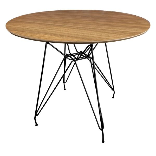 Mesa Eames Eiffel Base Preta Fosca - Madeira Freijó - 1 00m