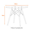 Mesa Eames Eiffel Redonda 90cm - Vidro