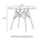 Mesa Eames Eiffel Redonda 90cm - Vidro