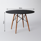 Mesa Eames Eiffel Redonda De Jantar 90cm Preta - Up Home