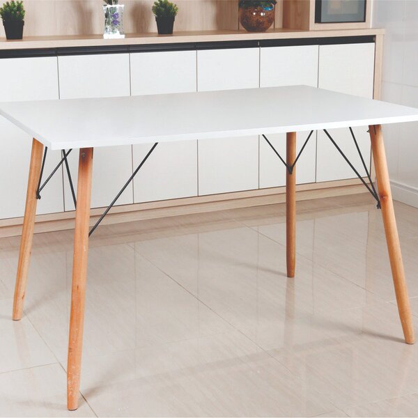 Mesa Eames Eiffel Retangular 80 X 1,20 Mt Branca