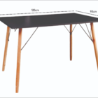 Mesa Eames Eiffel Retangular 90 X 1,20 Mt Preto