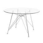 Mesa Eames Ferro Eiffel Cromada De Jantar Ou Cozinha Para 4 L