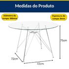 Mesa Eames Ferro Eiffel Cromada De Jantar Ou Cozinha Para 4 L