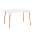 Mesa Eames Retangular Branca Base Madeira