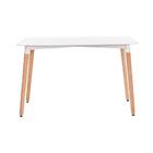 Mesa Eames Retangular Branca Base Madeira
