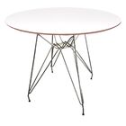 Mesa Eames Torre Eiffel Inox - Madeira Branca - 0 80m