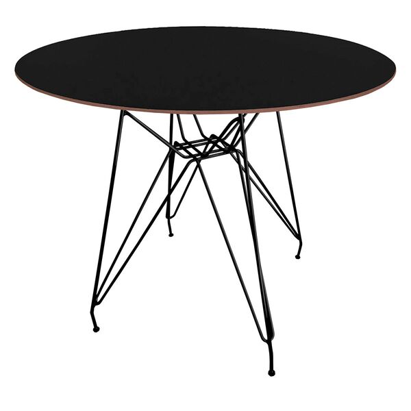 Mesa Eames Torre Eiffel Preta Brilhante - Madeira Preta - 1 0