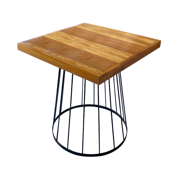 Mesa Eiffel Cubo Quadrada Estilo Industrial Madeira Maciça E